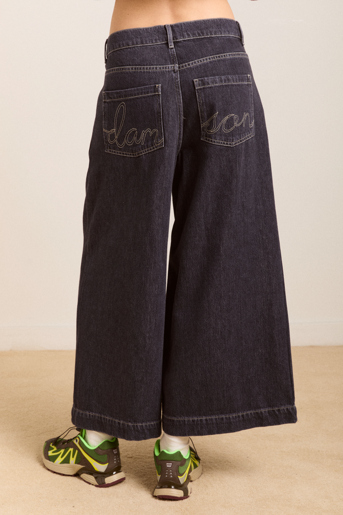 soft denim pleated marj culottes