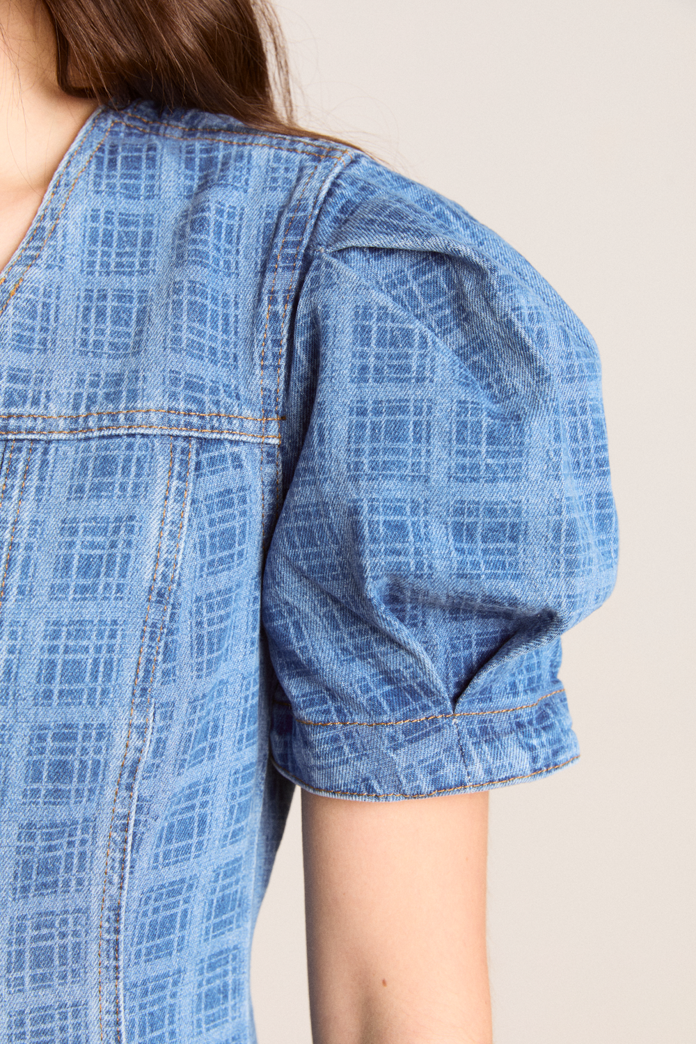 shell denim dress Distressed Embellished Sleeveless Denim Square Neck, Isobel Shell Midi Dress in Dark Wash, Size M,