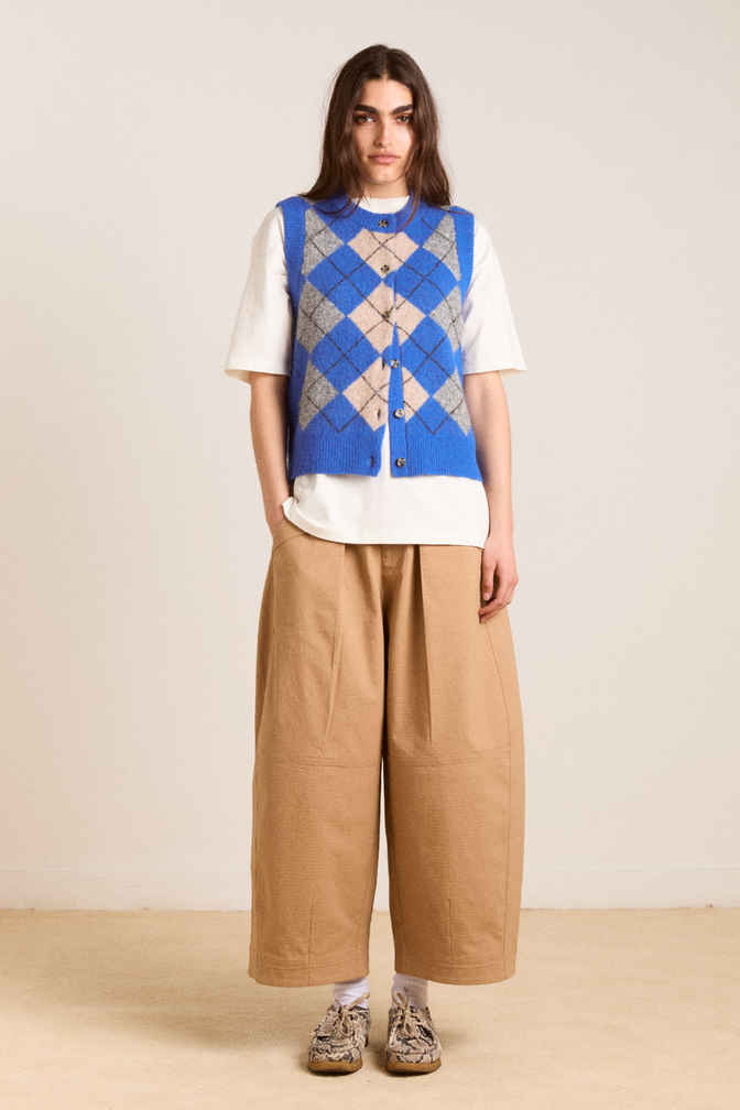 aggie knitted vest - argyle