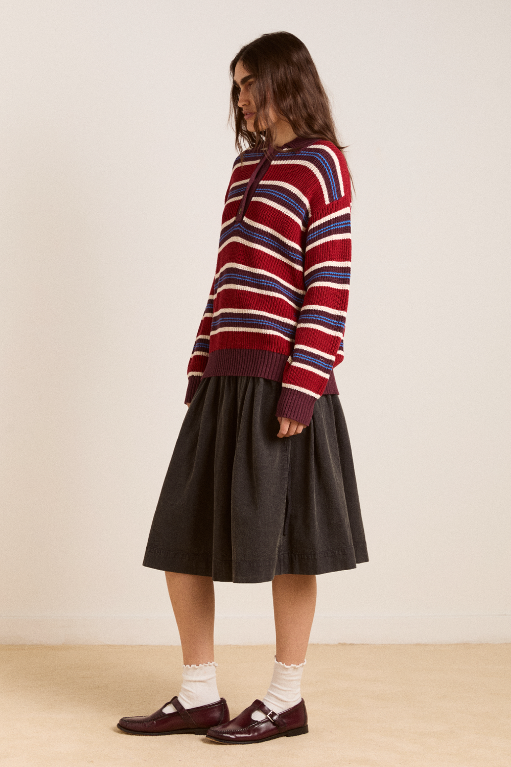 ilona striped rugby jumper burg stripe – Damson Madder