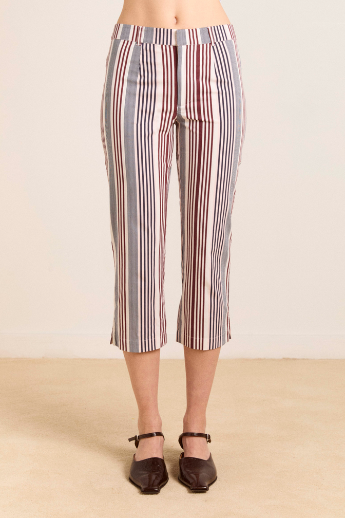 gaia capri trouser - multi business stripe