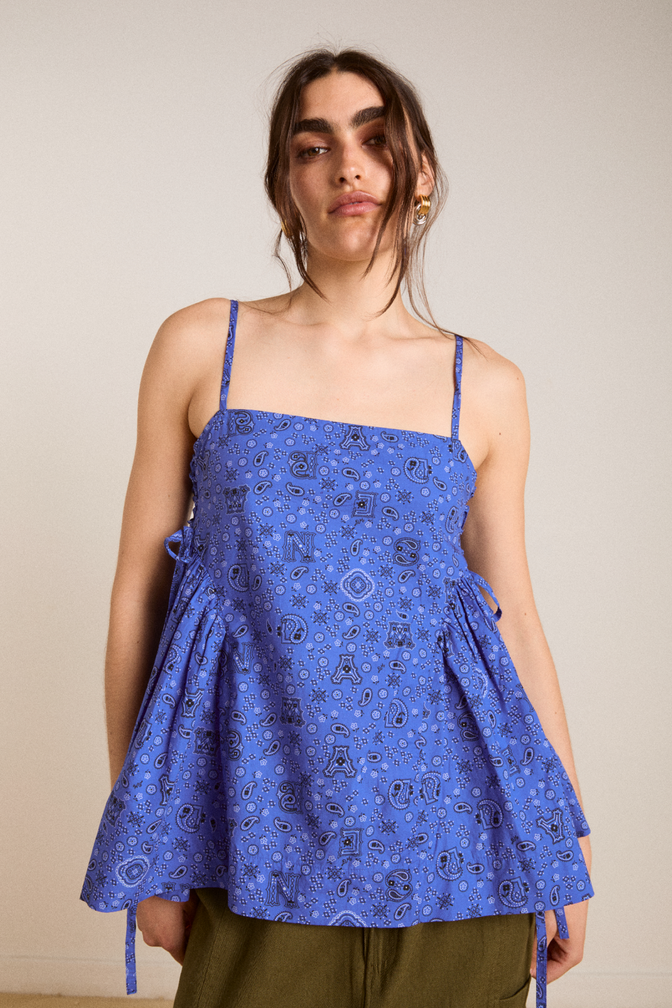 cressida cami - blue paisley