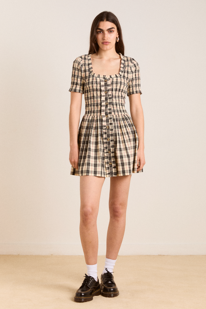 mansi mini dress - butter check