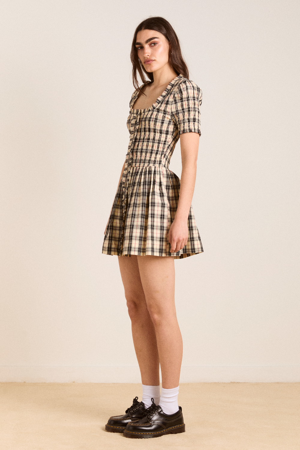 Mansi Mini Dress - Butter Check