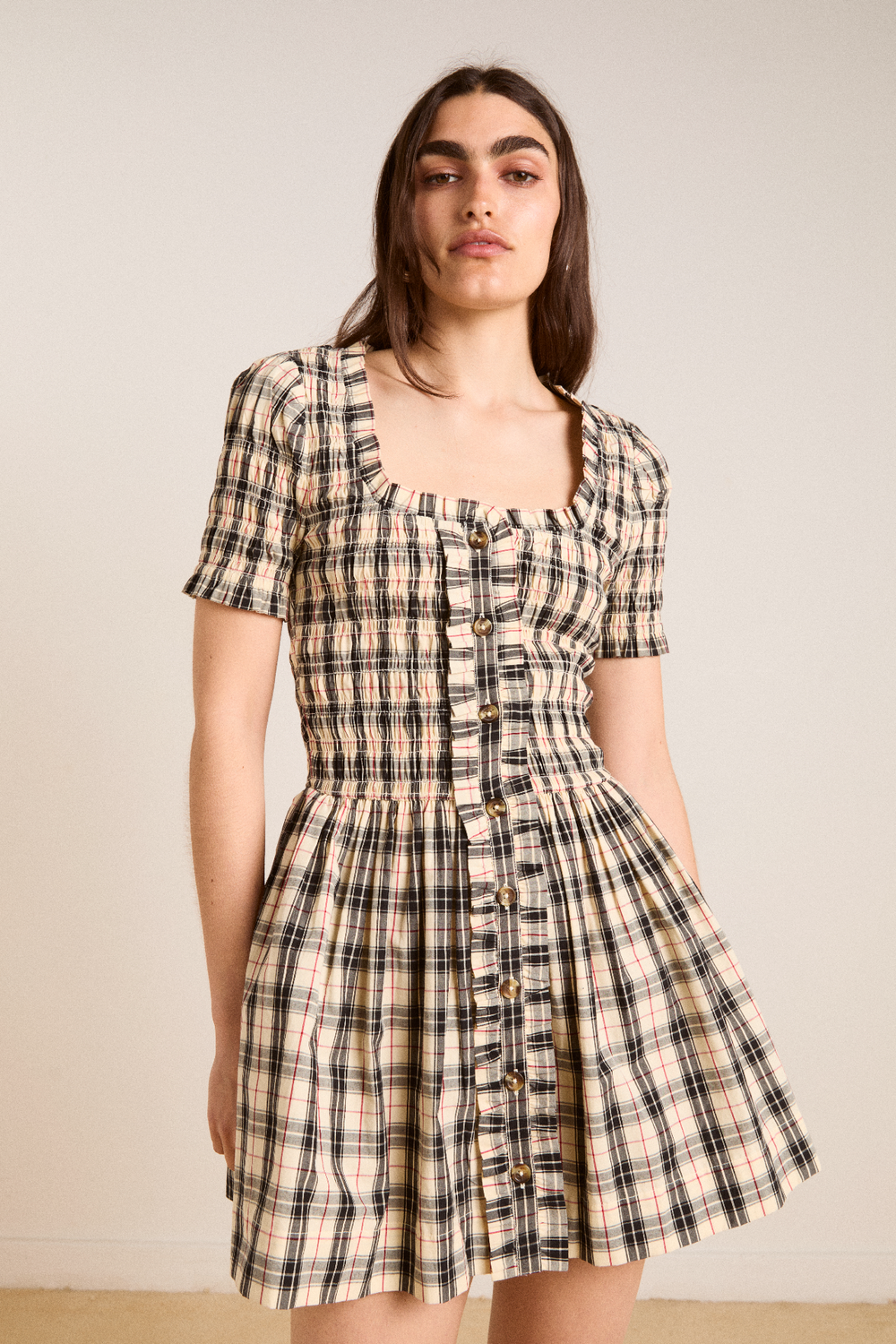 Mansi Mini Dress - Butter Check