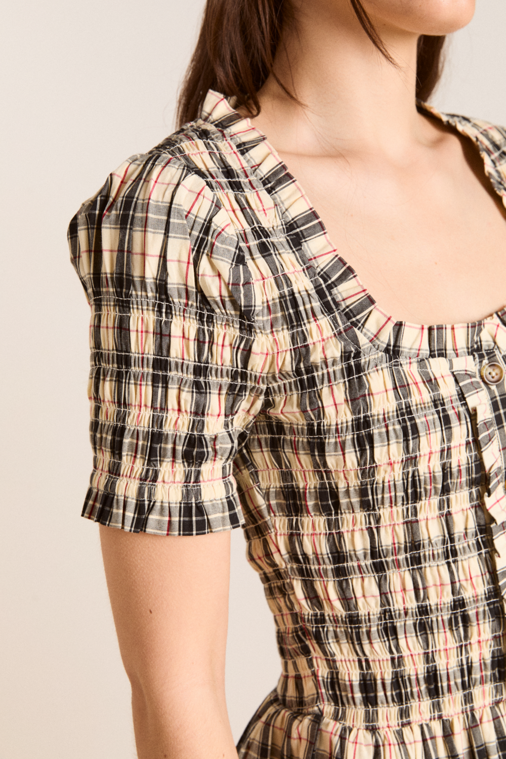 Mansi Mini Dress - Butter Check