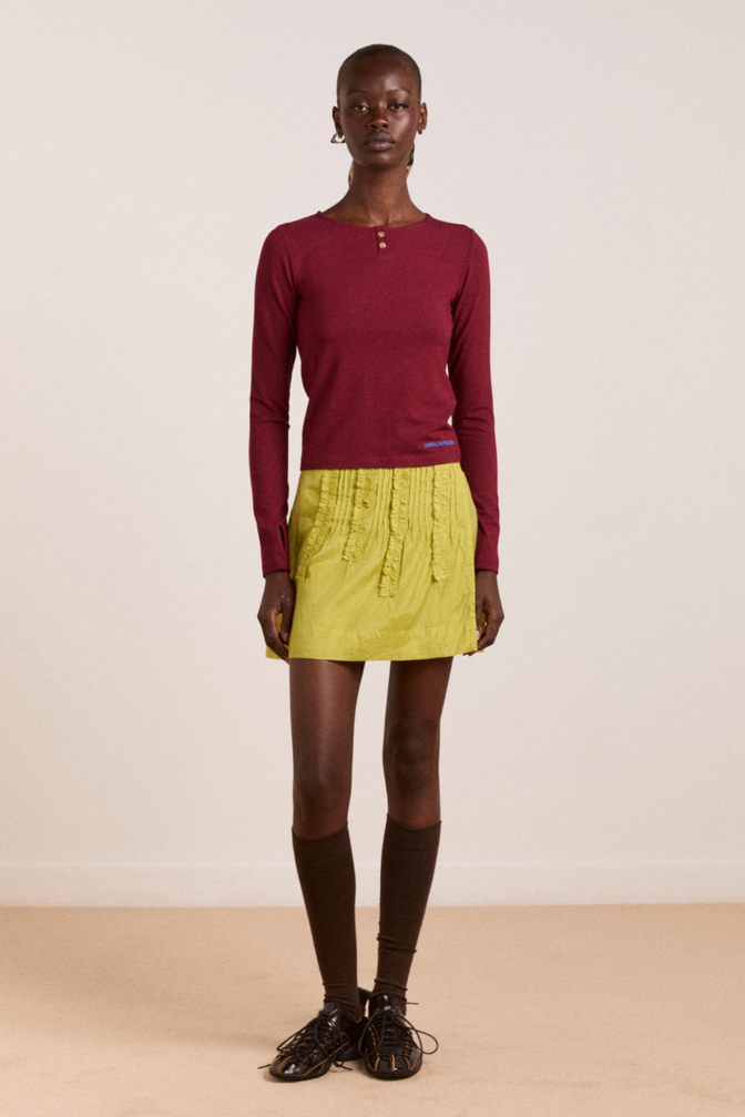 ninette ls top - burgundy