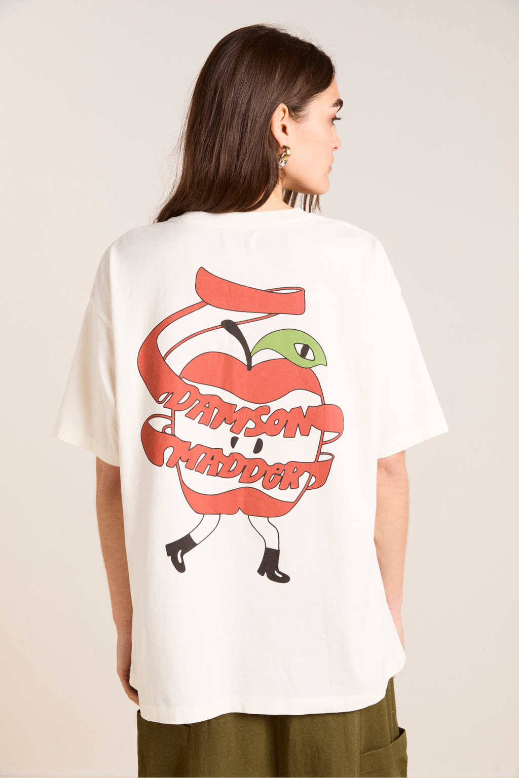 apple peel boyfriend tee - ecru – Damson Madder apple peel boyfriend tee - ecru – Damson Madder