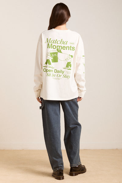 matcha moments long sleeve tee - ecru