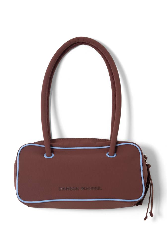 benny mini bowler bag - choc & blue