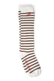 knee length socks - brown/white stripe