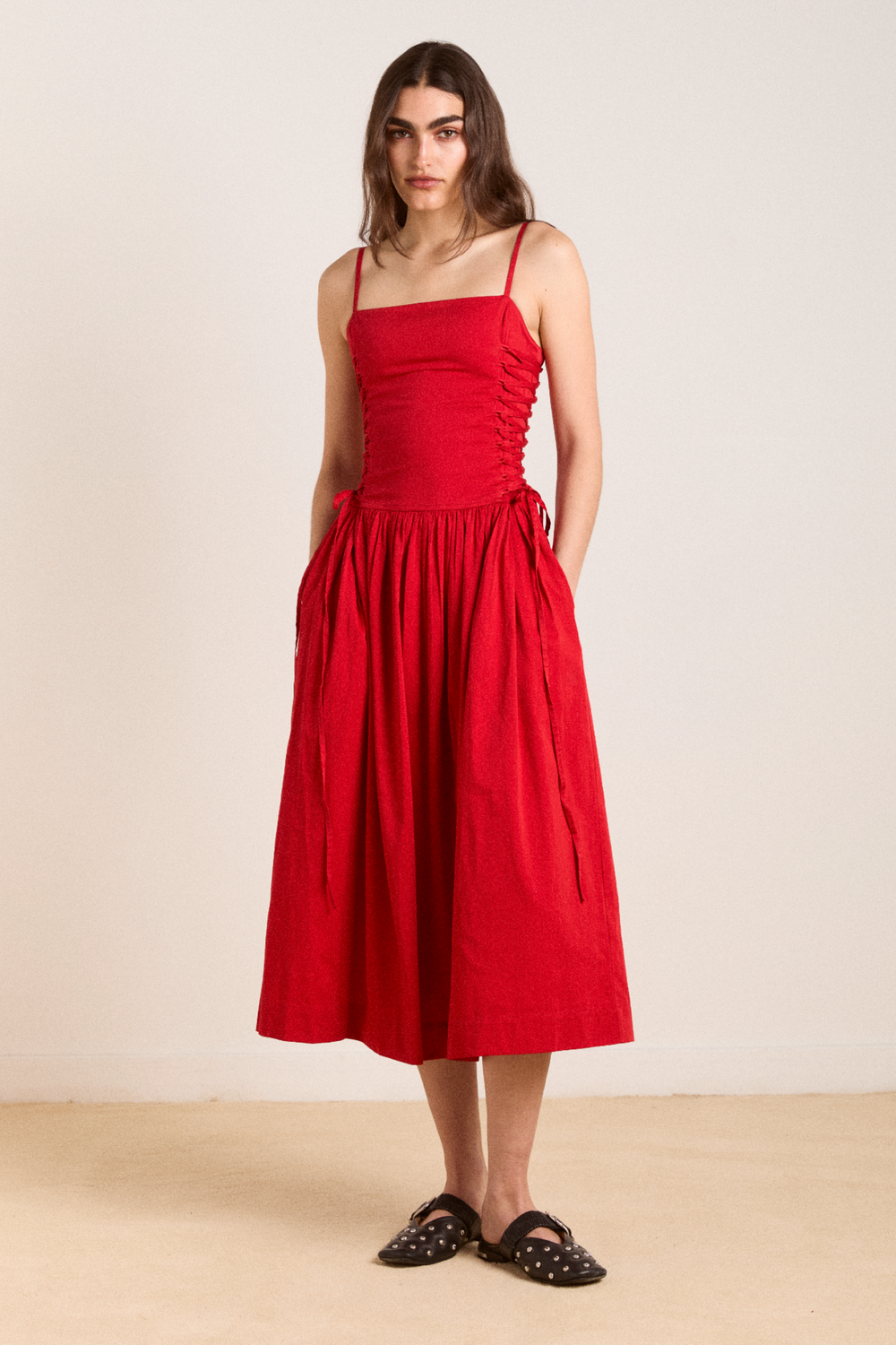 red midi dress Angelina Midi Dress