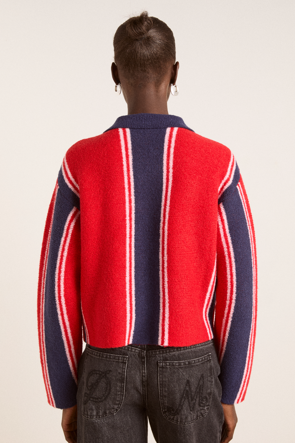 bibi boxy merino wool reversible cardigan