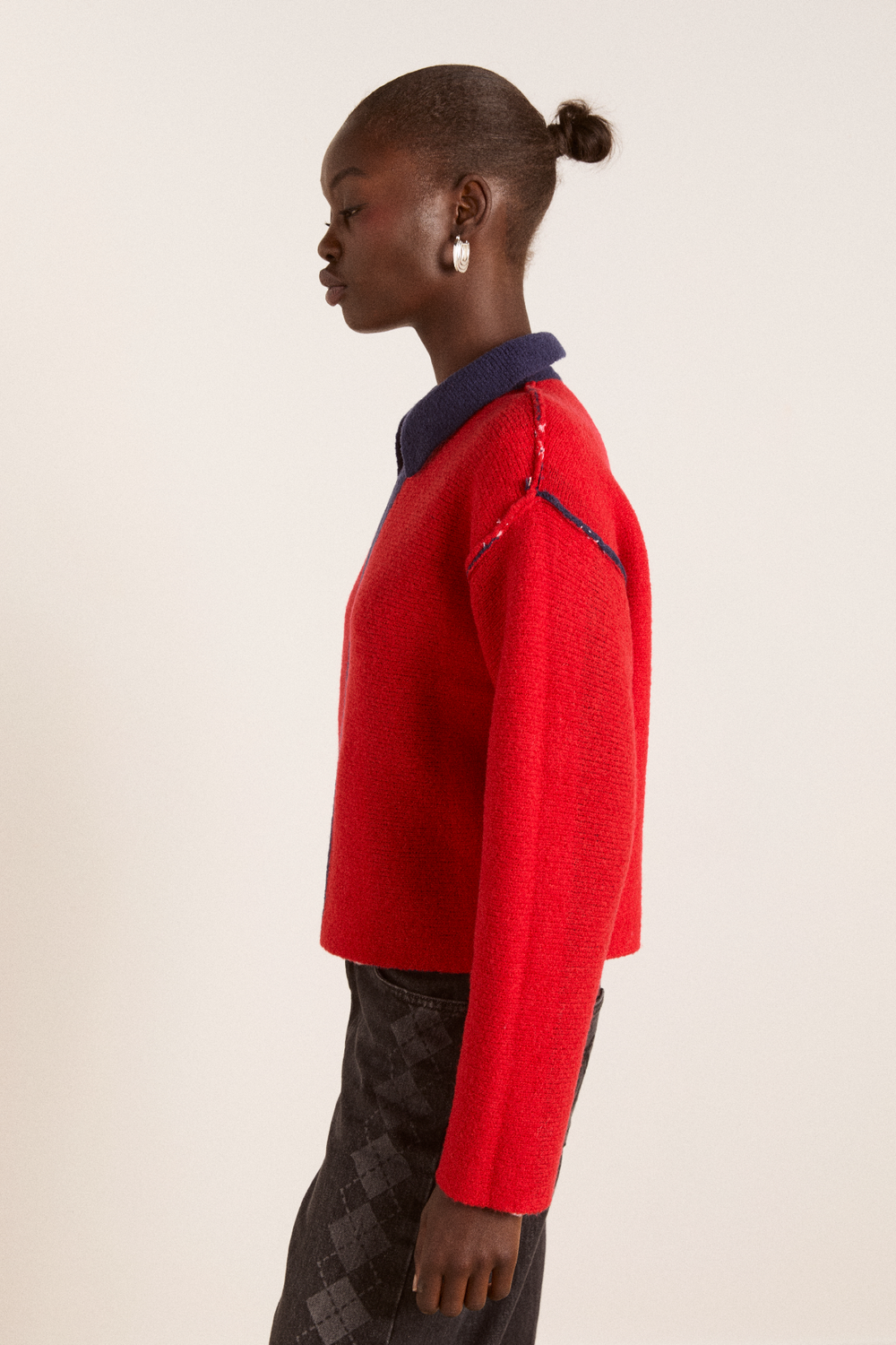 bibi boxy merino wool reversible cardigan