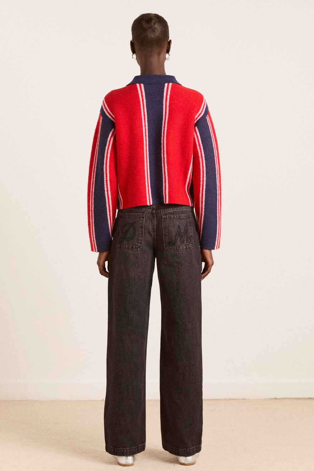 bibi boxy merino wool reversible cardigan