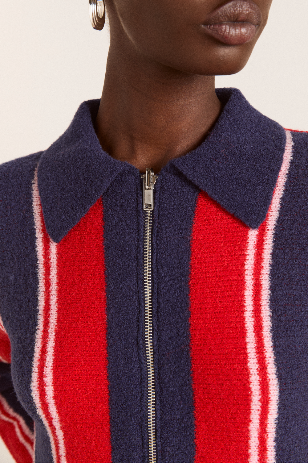 bibi boxy merino wool reversible cardigan