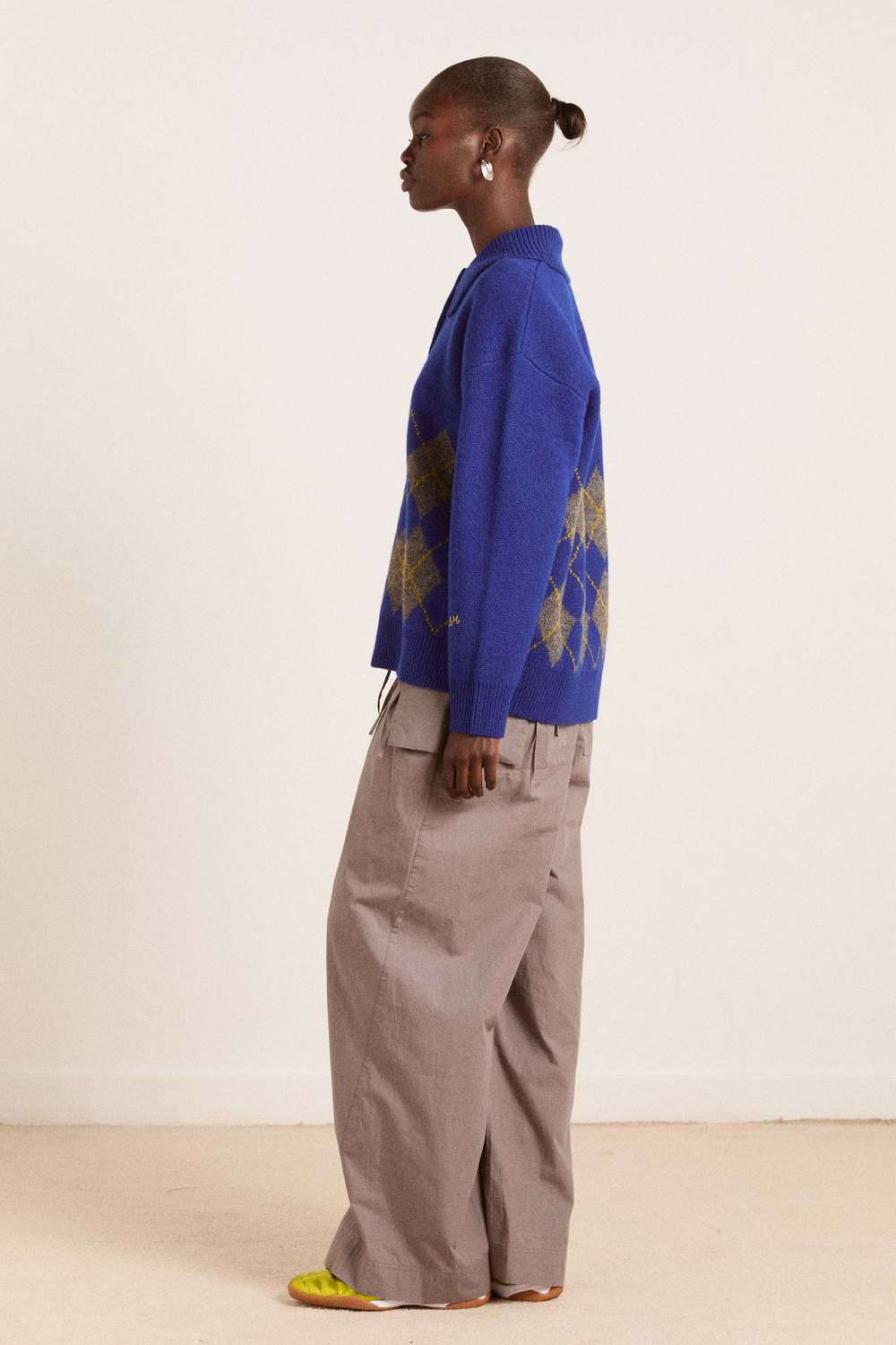 saskia slouchy lambswool rugby jumper -bold argyle