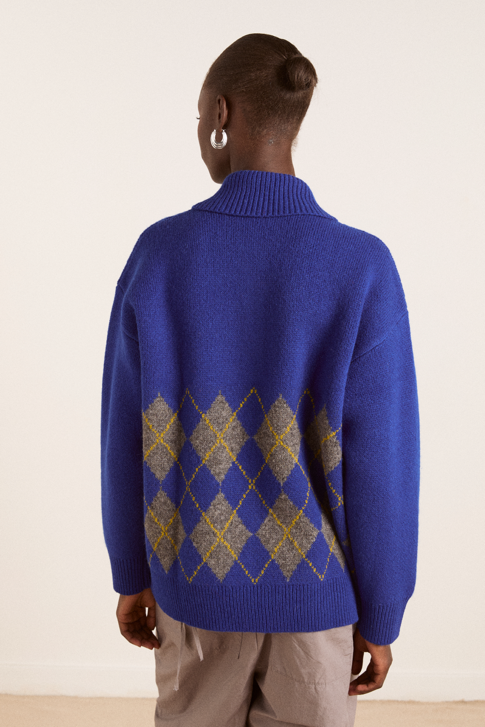 saskia slouchy lambswool rugby jumper -bold argyle