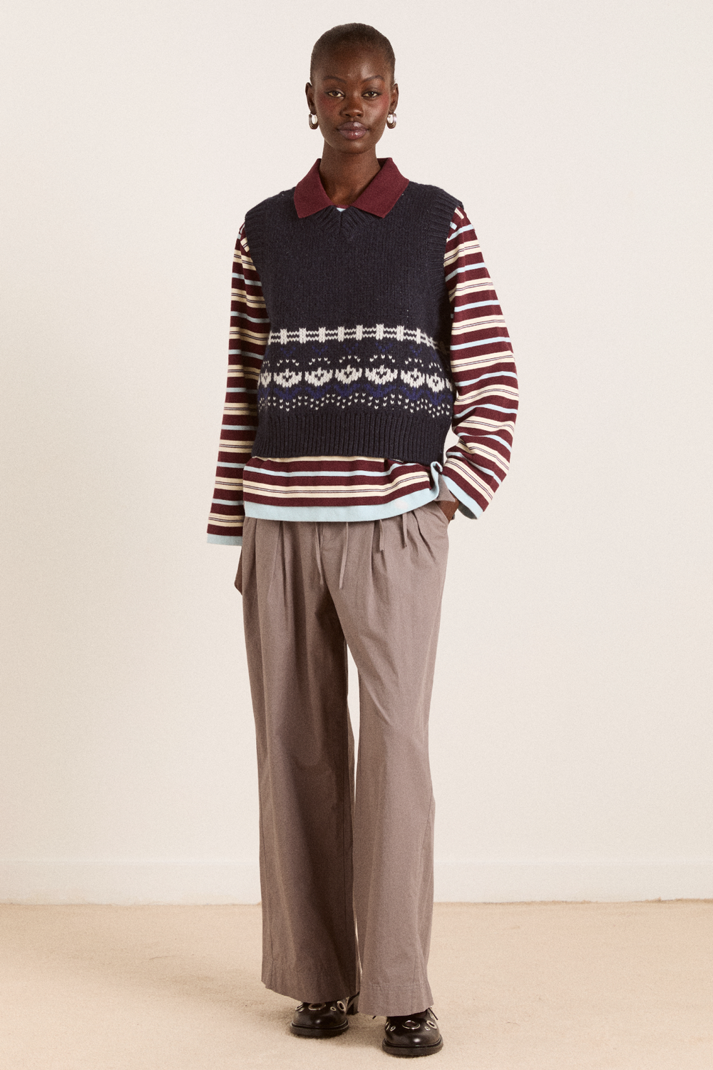 rhona lambswool tank  - navy house