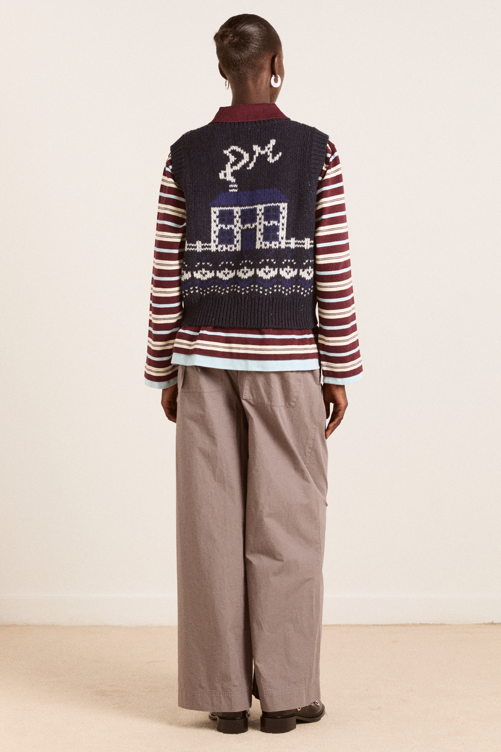 rhona lambswool tank  - navy house