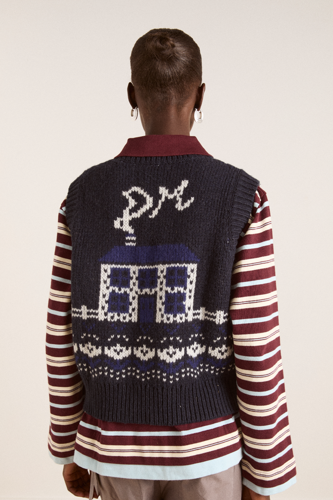 rhona lambswool tank  - navy house