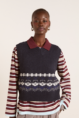 rhona lambswool tank  - navy house