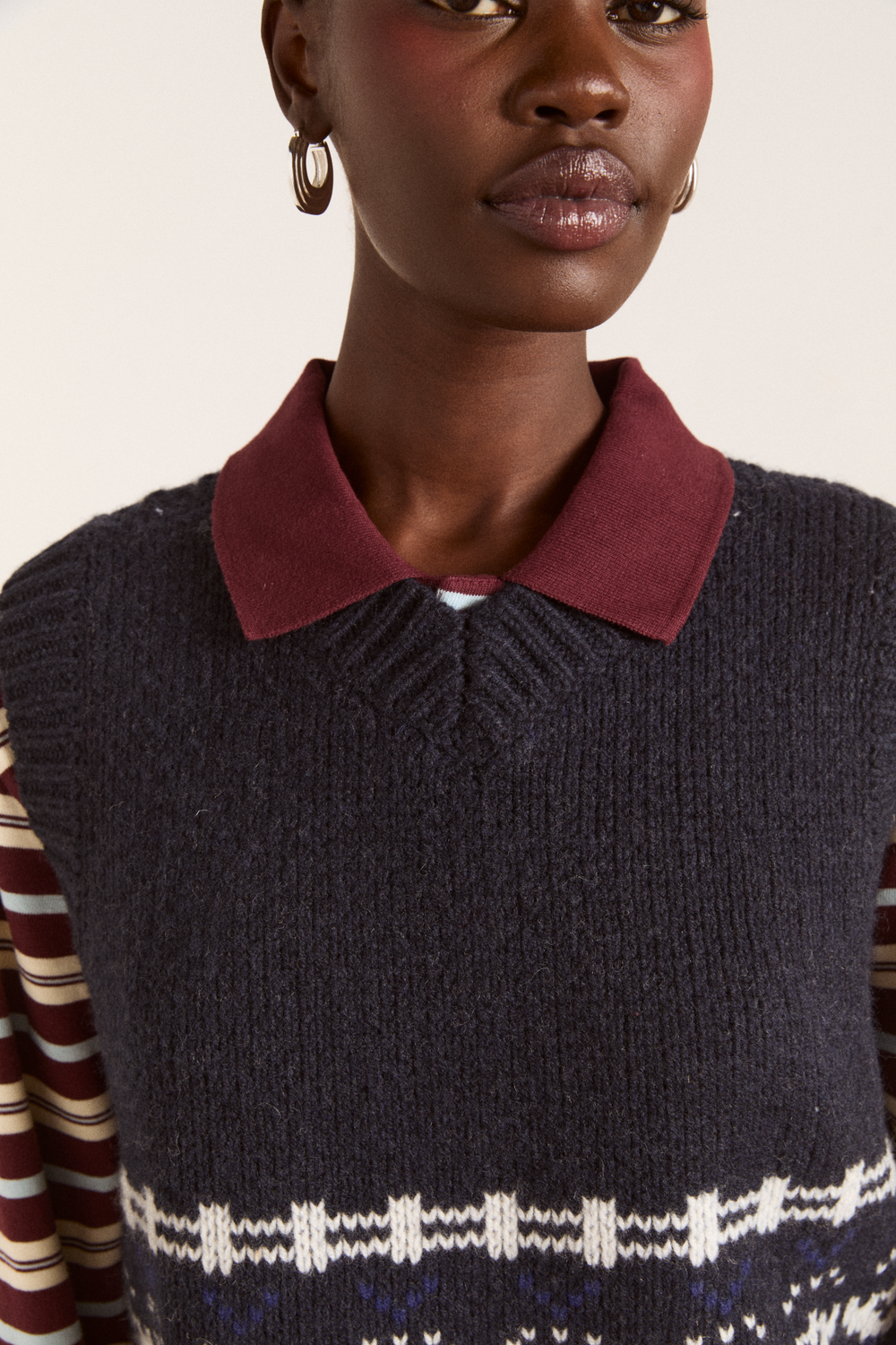 rhona lambswool tank  - navy house