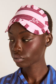 damson pj eye mask - burg/pink wide stripe
