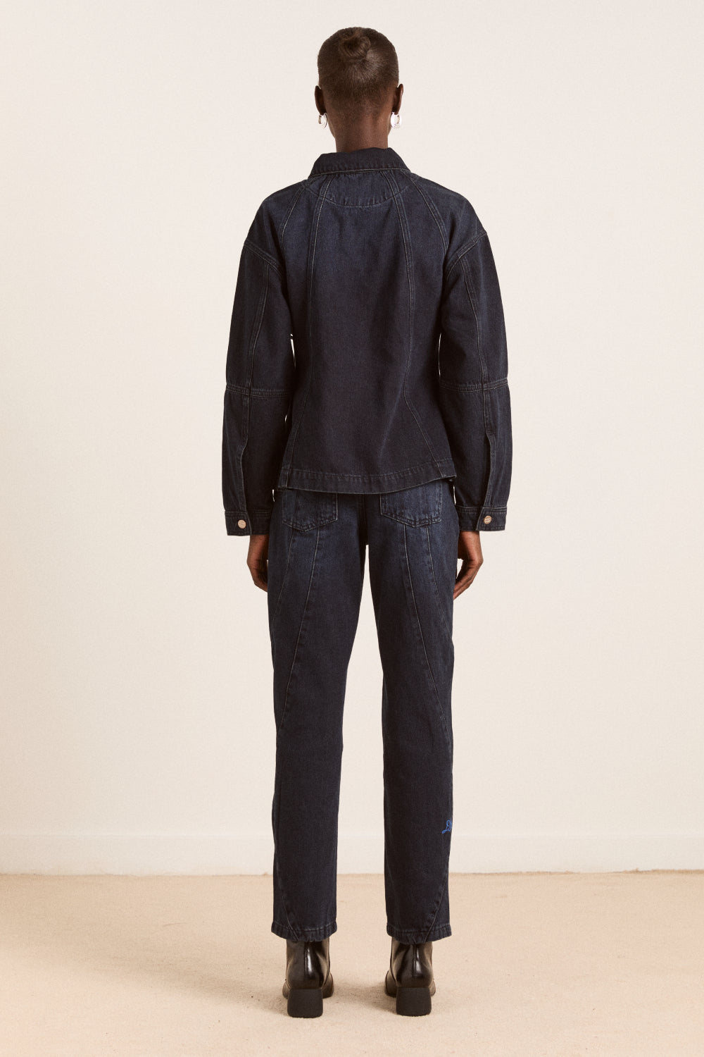 finella denim shirt - wavy seams – Damson Madder