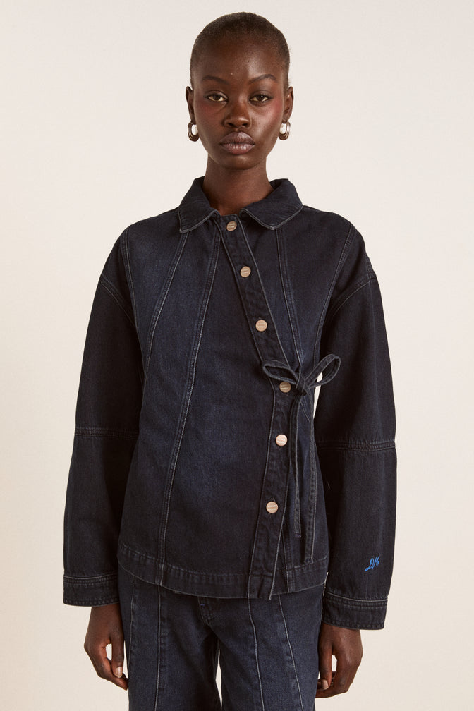finella denim shirt - wavy seams