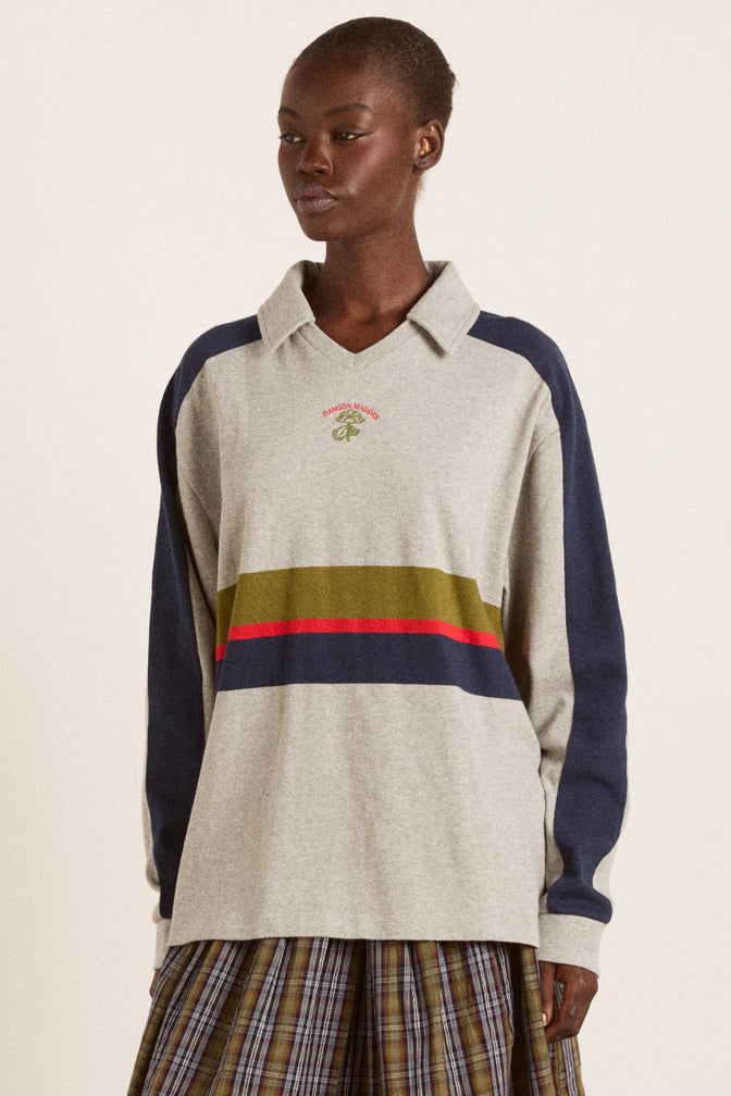 verity v-neck rugby top - stripe