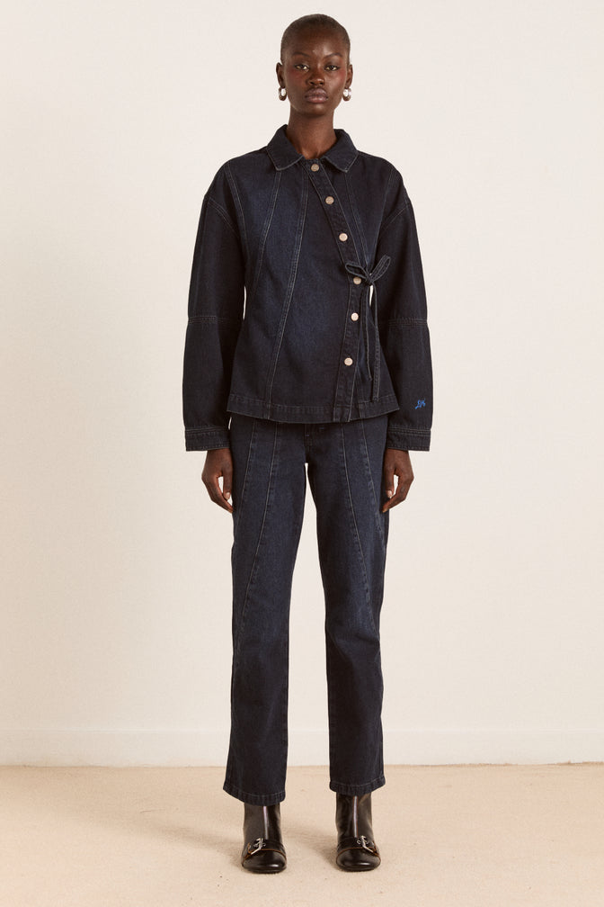 finella denim shirt - wavy seams