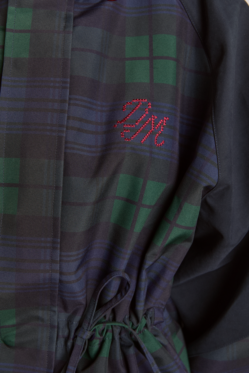 liu shower resistant raincoat - navy check