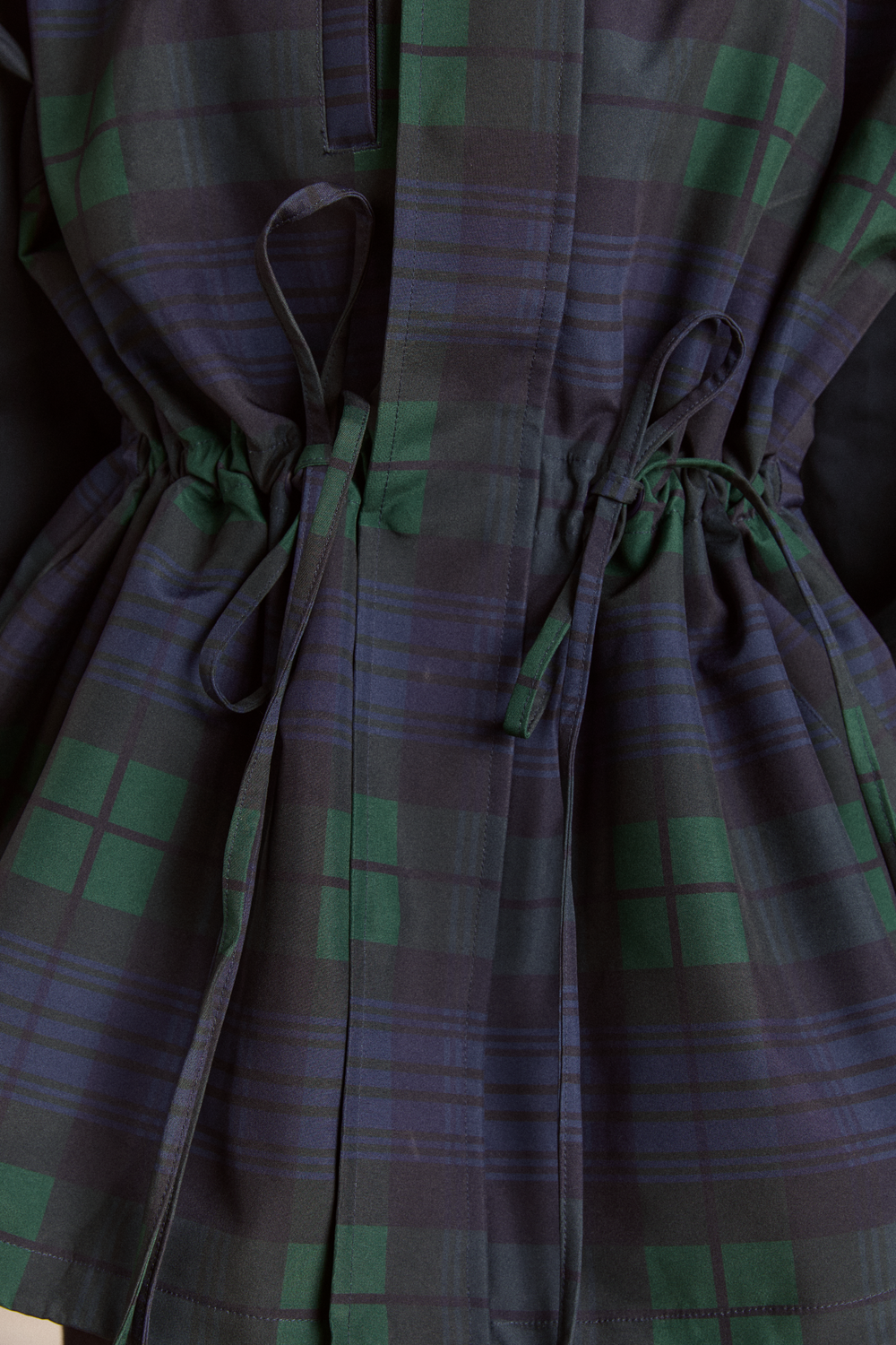 liu shower resistant raincoat - navy check