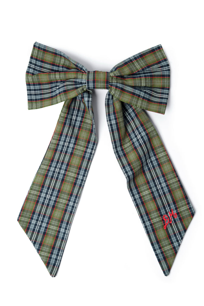 oversized bow clip - multi check