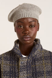 Knitted Wool Beret with Bow Detail