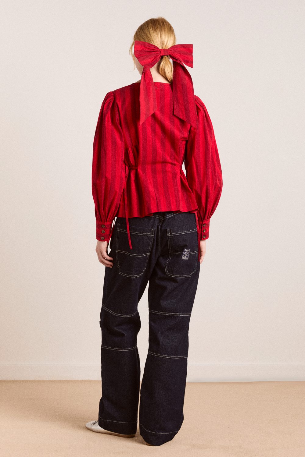 charlize blouse - red stripe