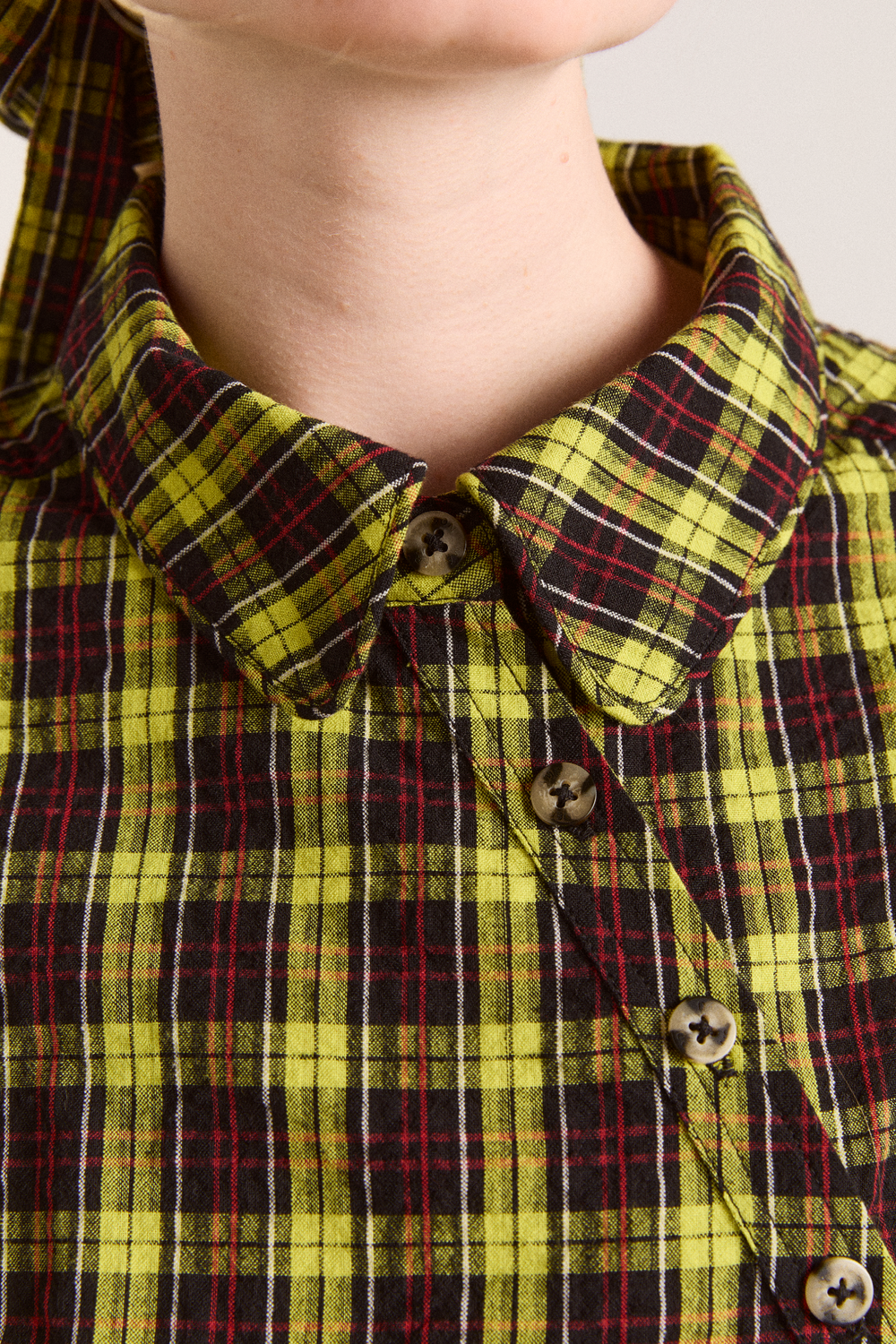 robyn shirt with removable tie - yellow check