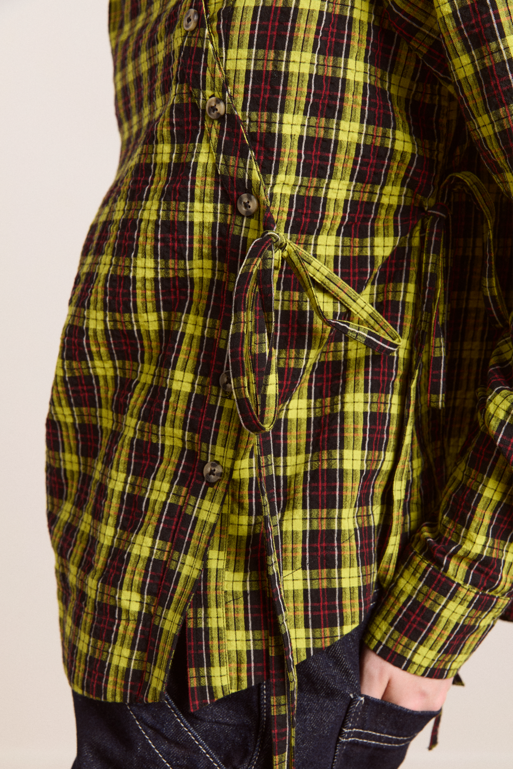 robyn shirt with removable tie - yellow check