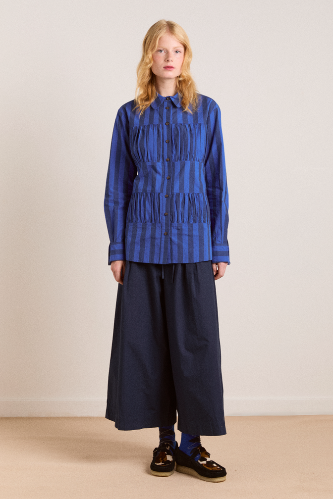 xenia shirt - cobalt stripe