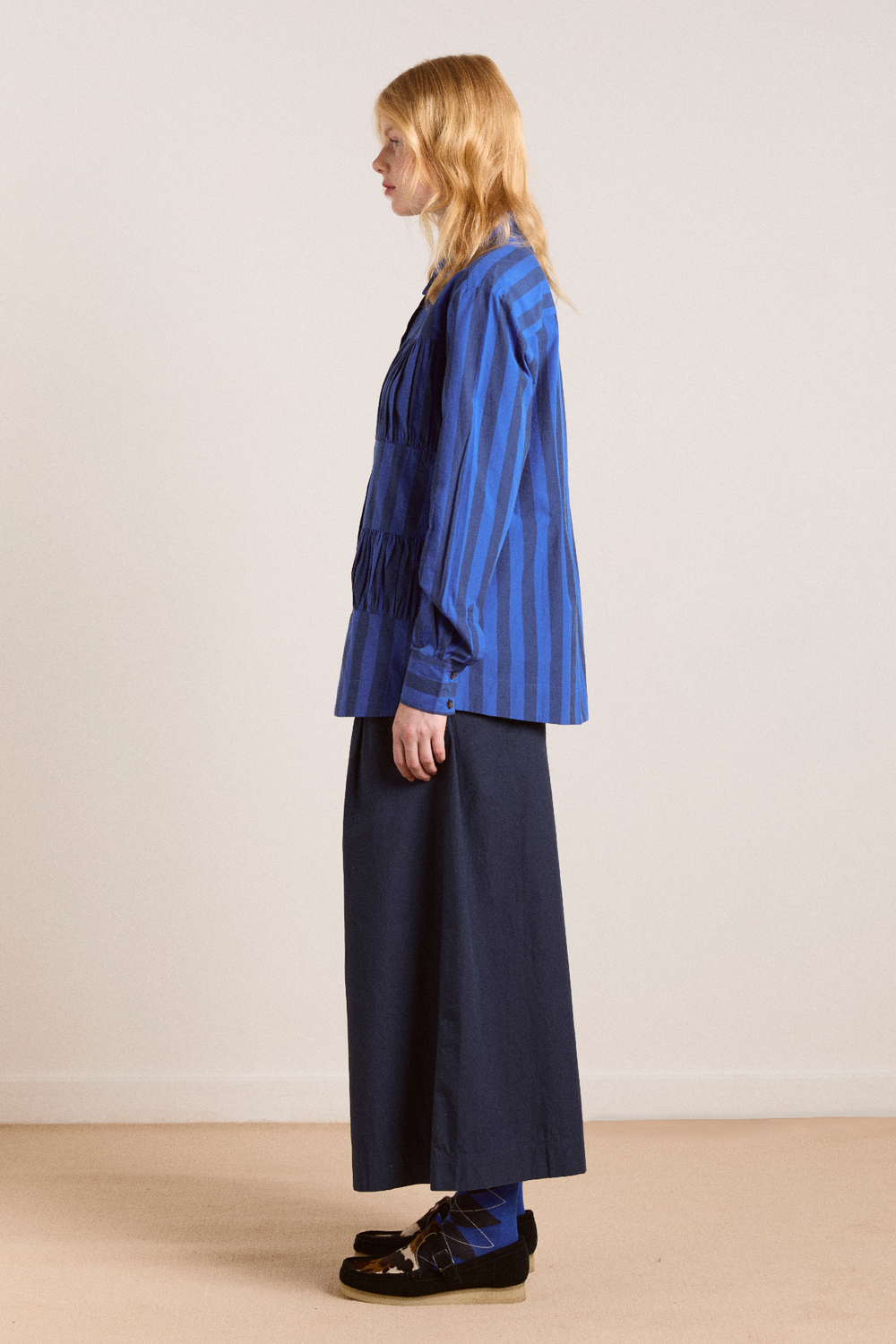 xenia shirt - cobalt stripe