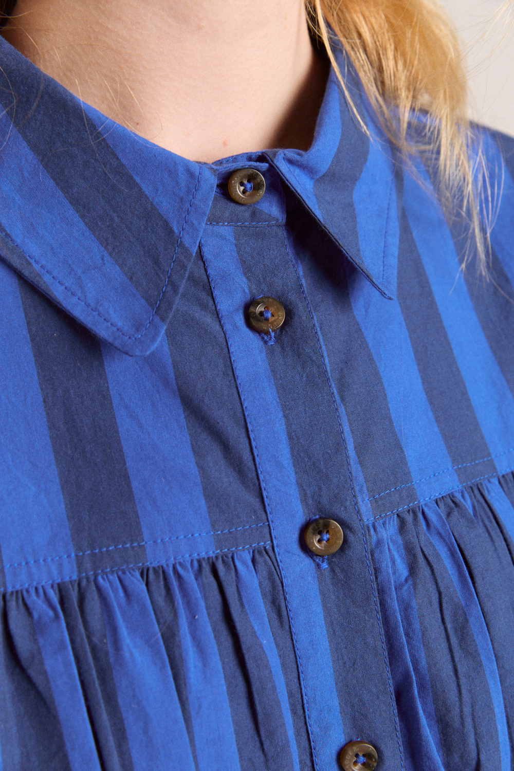 xenia shirt - cobalt stripe