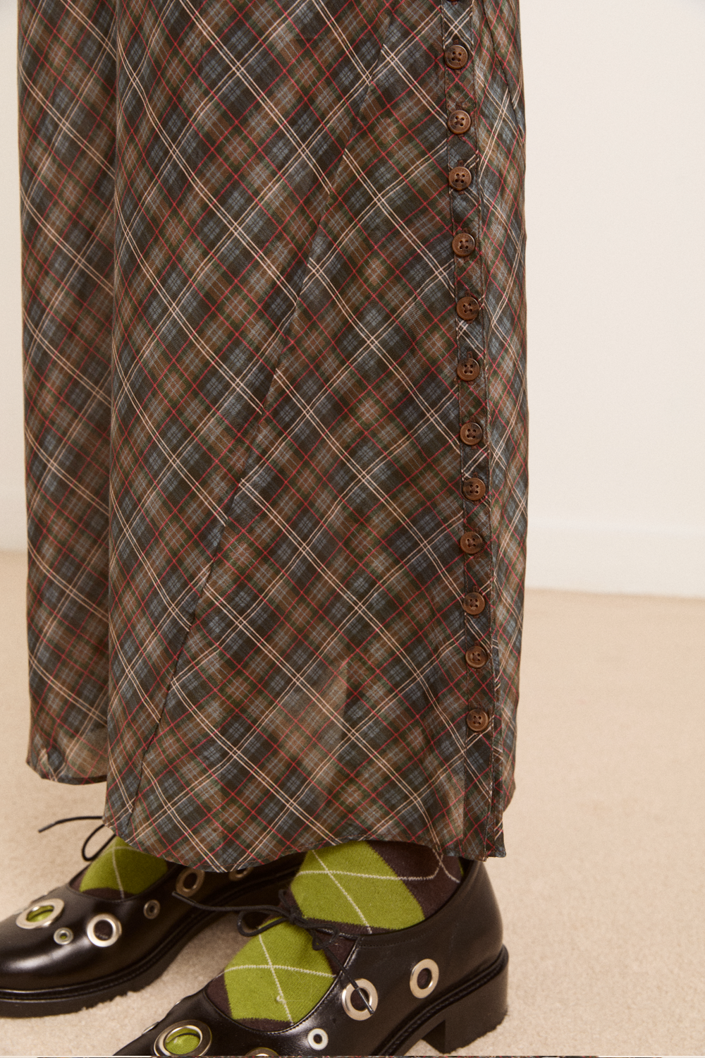 marissa sheer midi dress - multi check