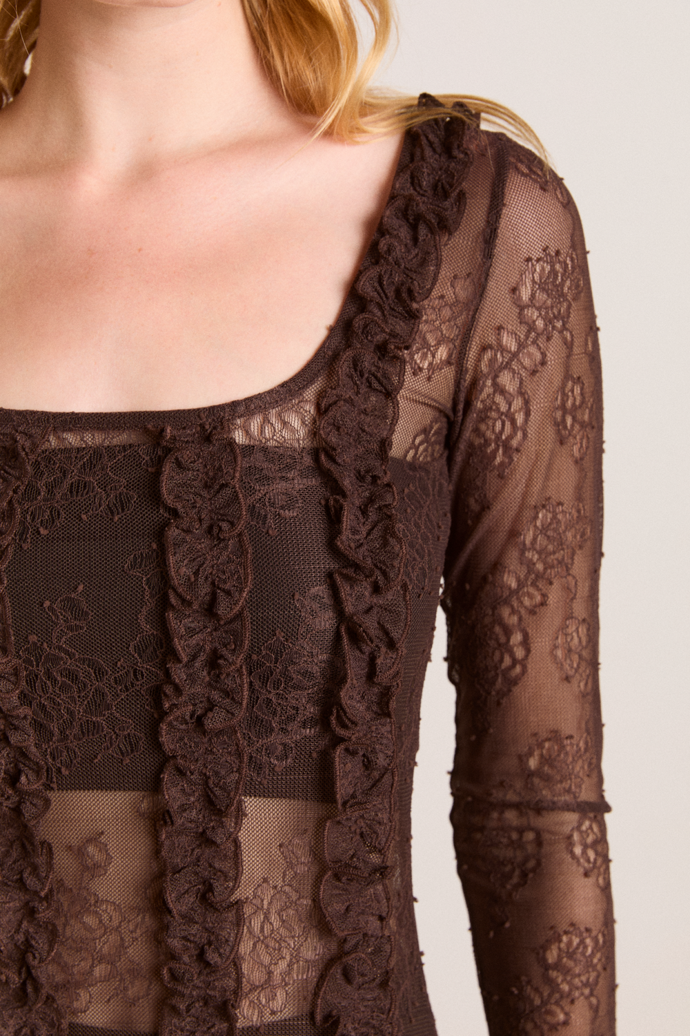 Damson Madder - Raphi Lace Midi Dress - Coffee - Size 10 Damson Madder - Raphi Lace Midi Dress - Coffee - Size 10