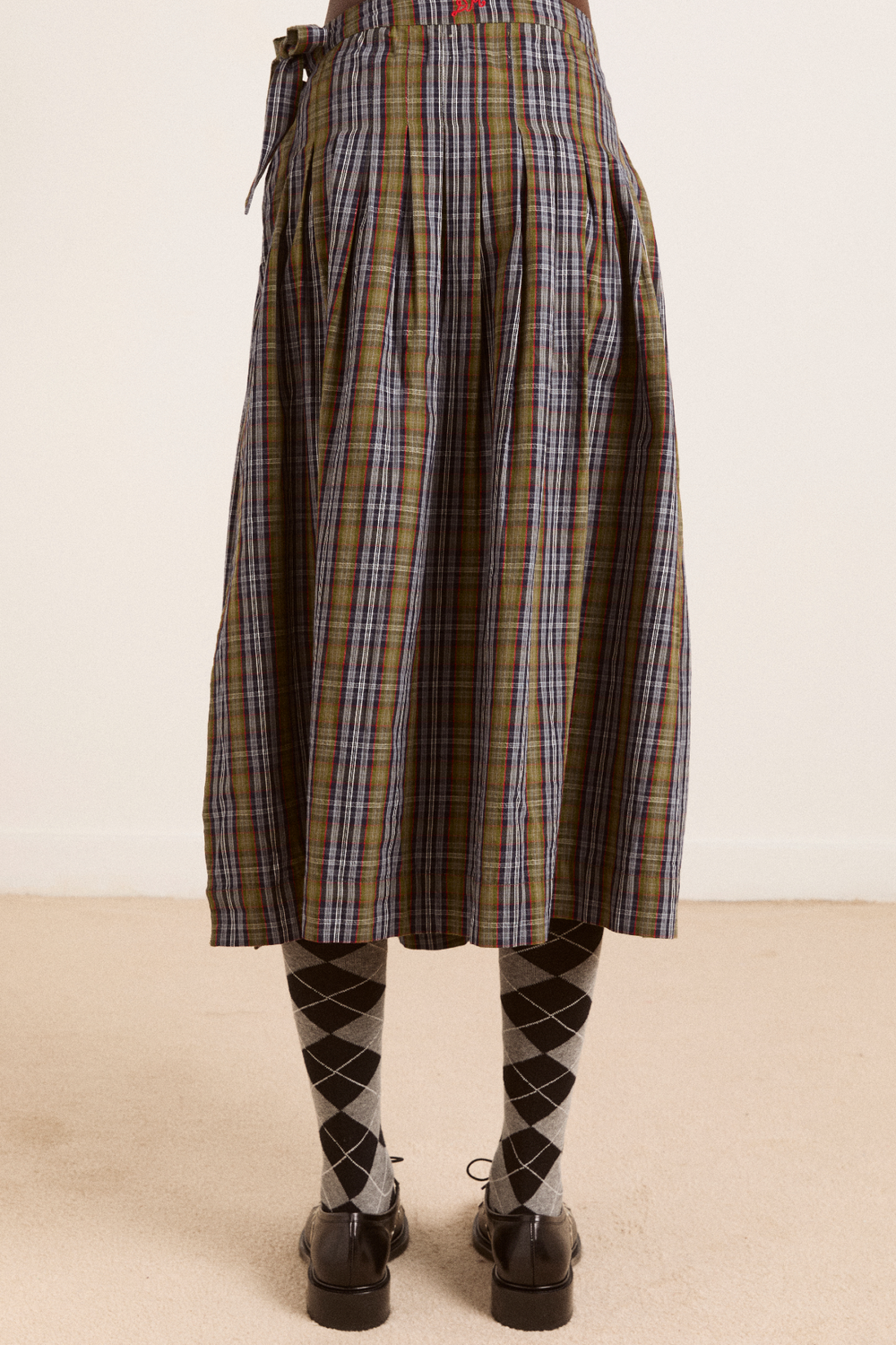 josie midi skirt - multi check