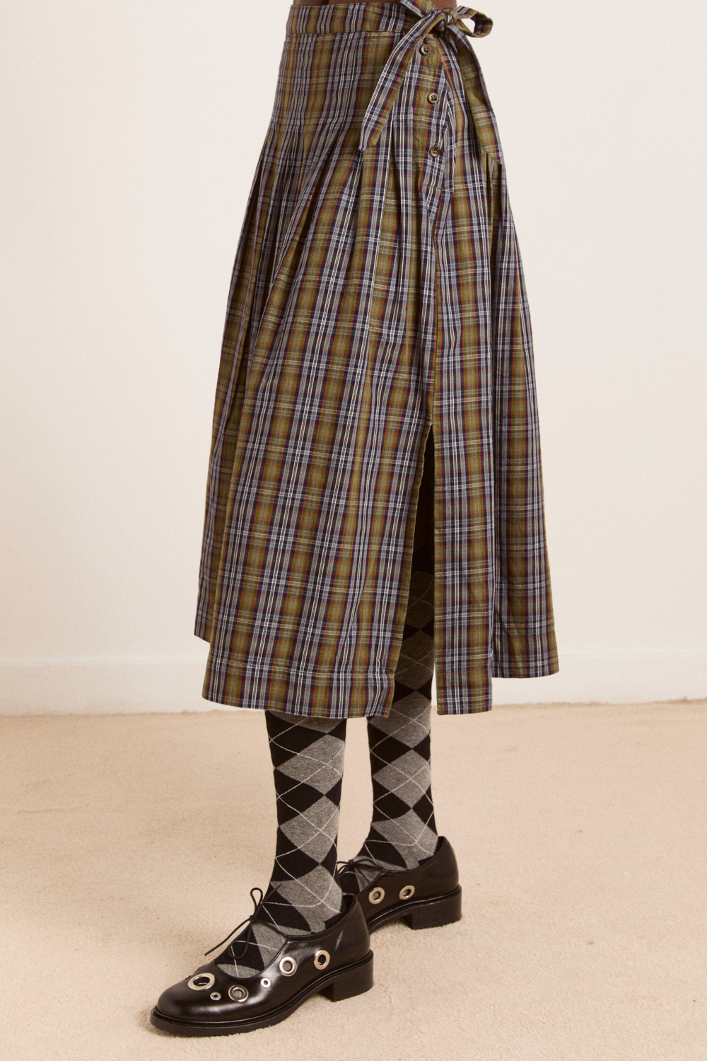 josie midi skirt - multi check