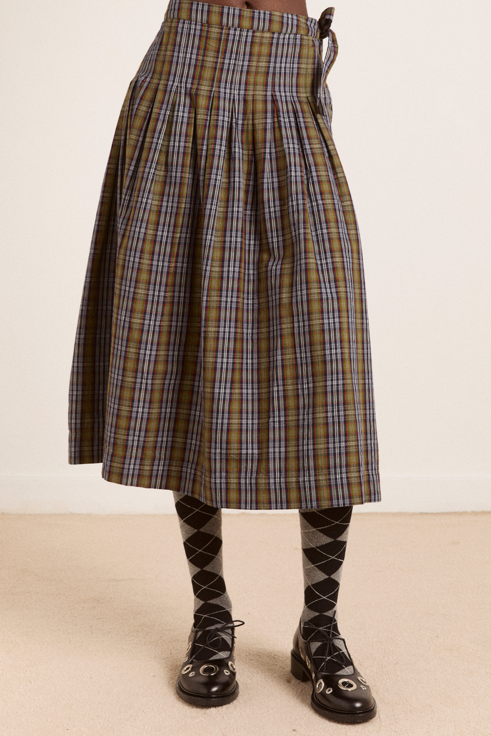 josie midi skirt - multi check