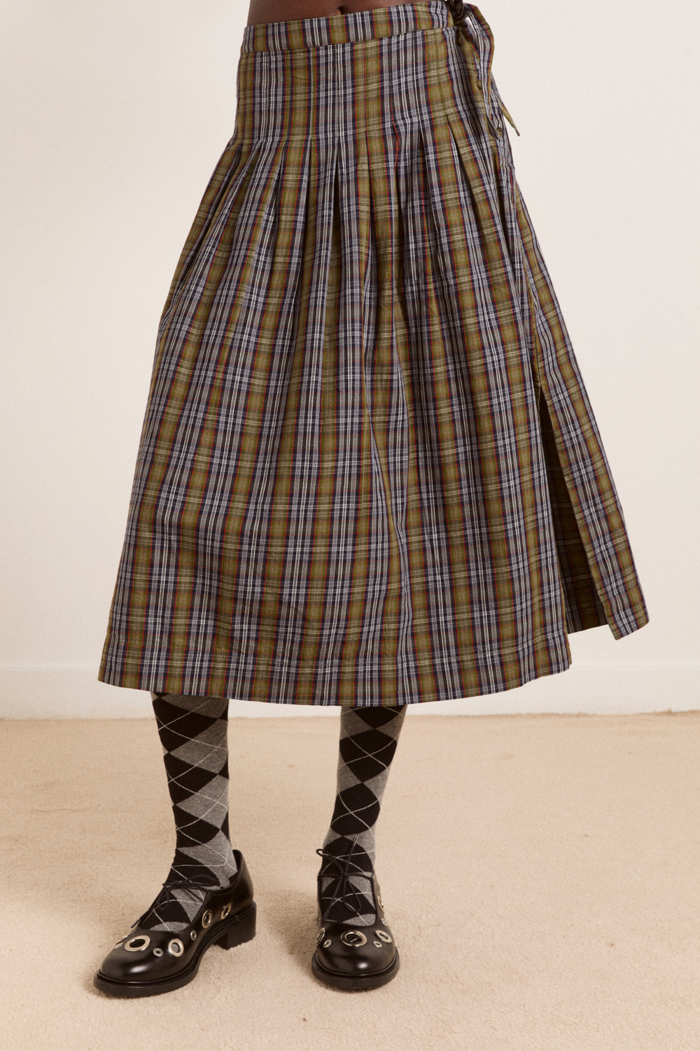 josie midi skirt - multi check