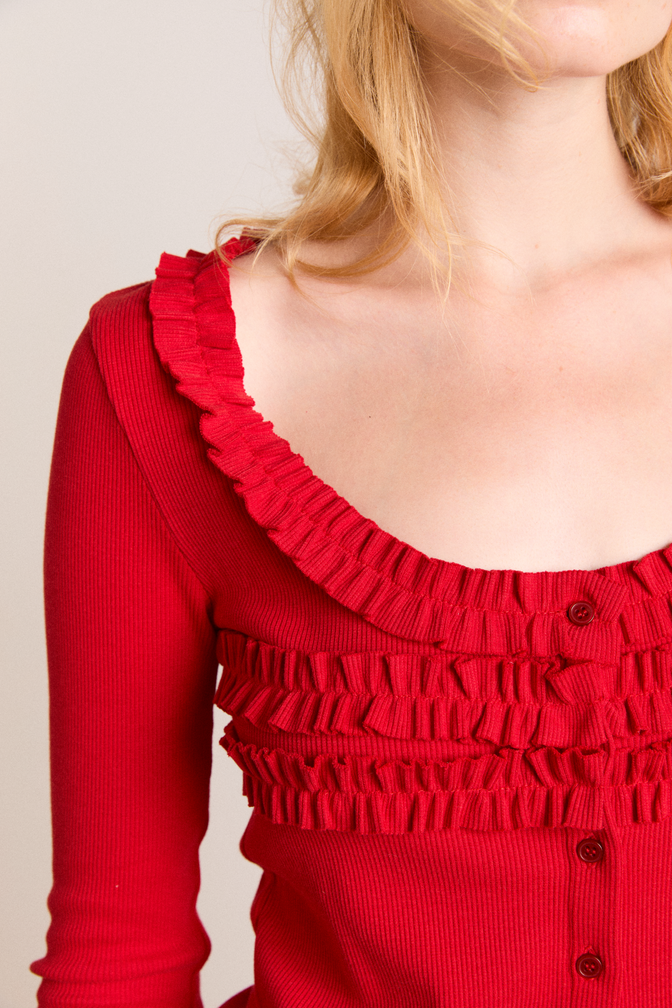 varsha cardigan - cherry