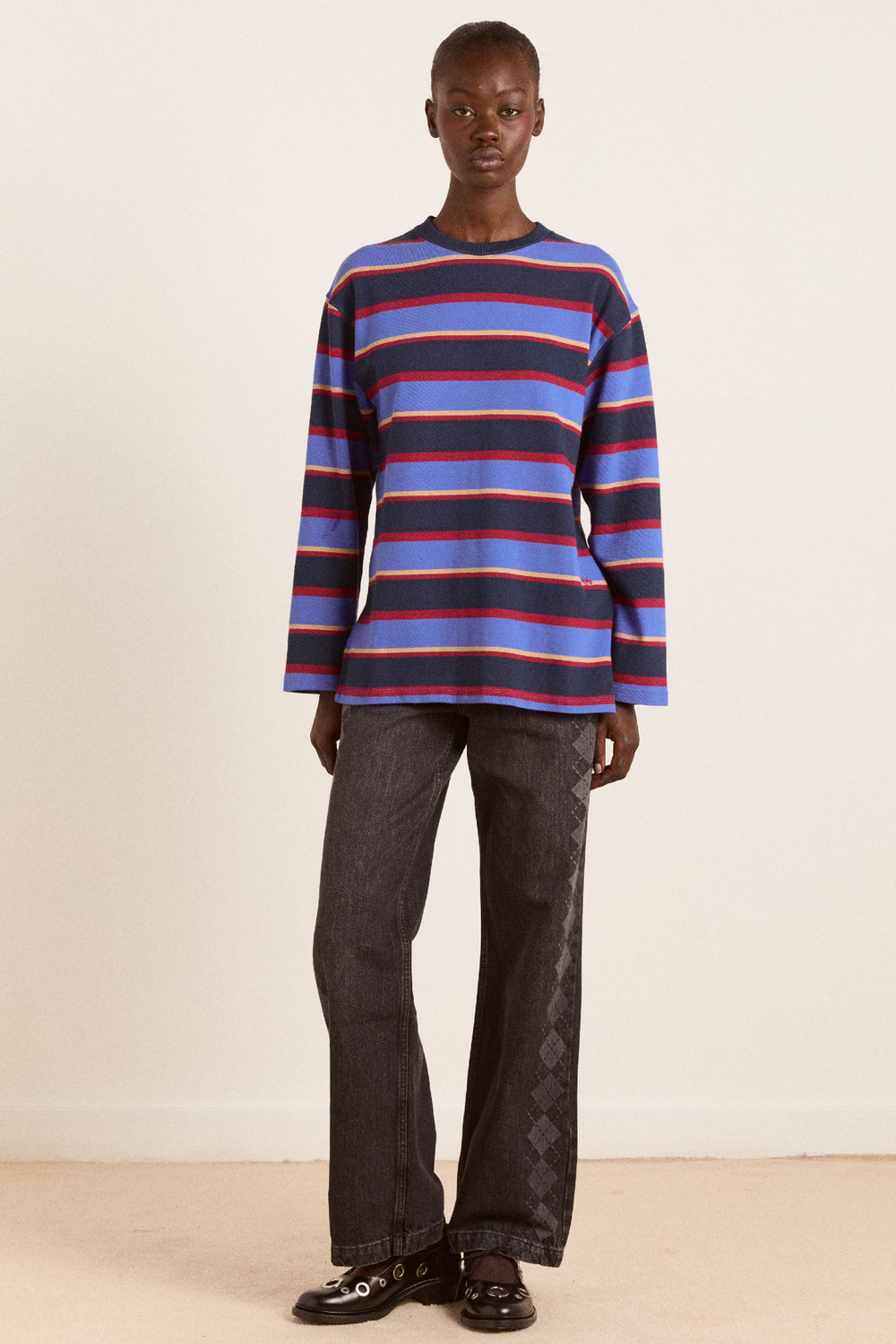 ali long sleeve tee - blue stripe